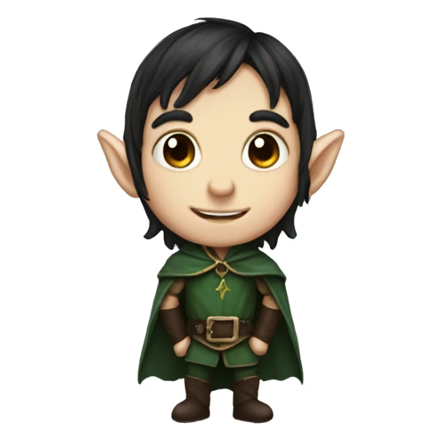 dark hair male elf fantasy sticker