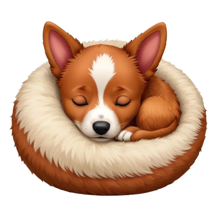 Sleeping red heeler puppy curled up in a ball sticker