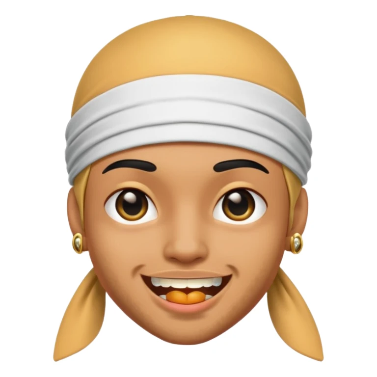peach with an black durag and grillz sticker