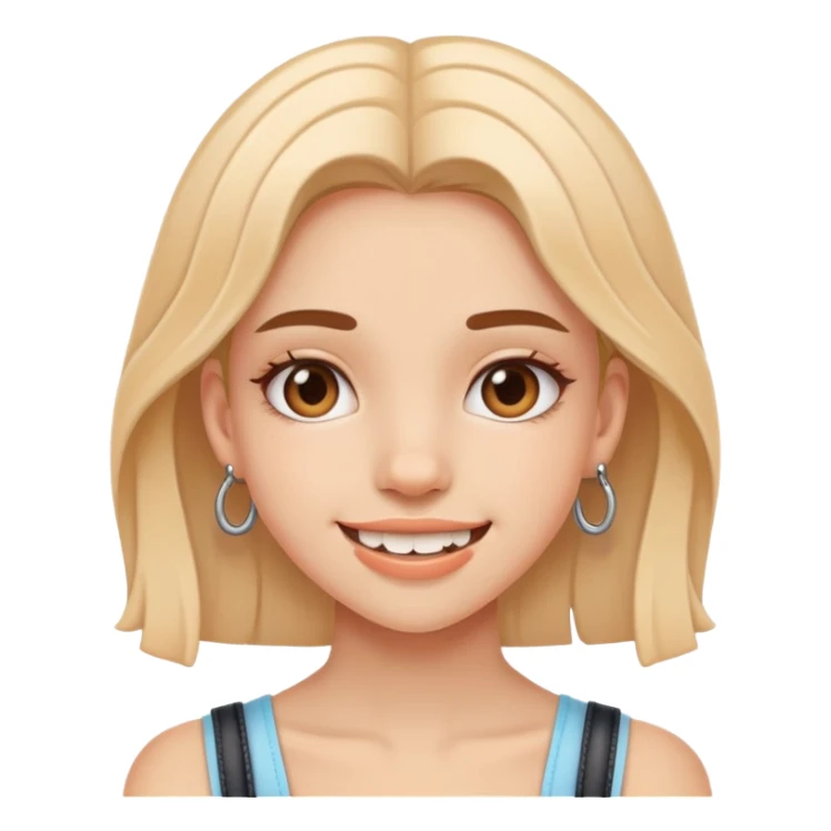 aesthetic girl with braces sticker