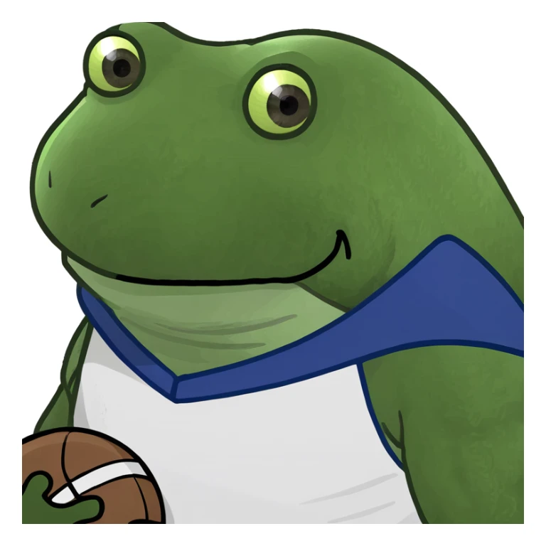 bufo in a football suit sticker