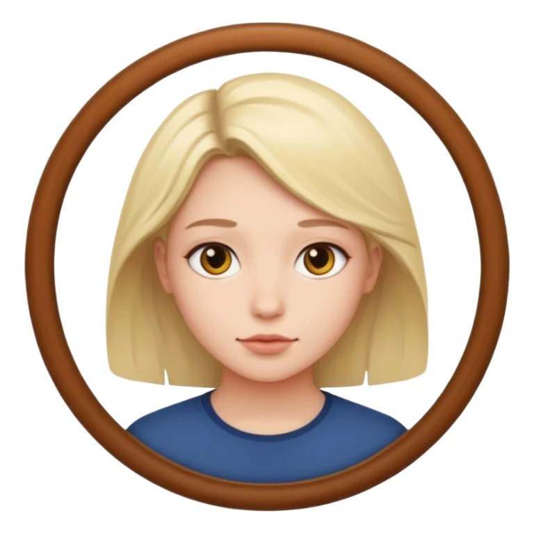 une personne joli de face dans un rond  sticker