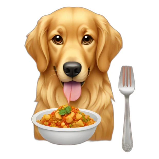 golden retriever eating Moroccan food sticker