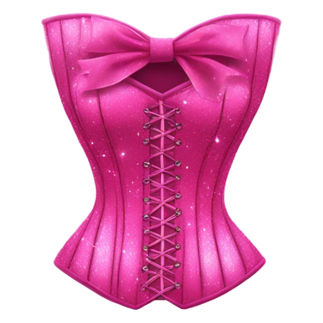 Hot pink corset top with glitter and huge bows  sticker