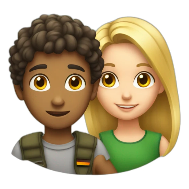 brazilian young boy with german young girl sticker