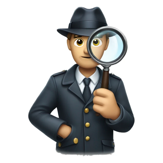 detective with magnifying glass in his hand sticker