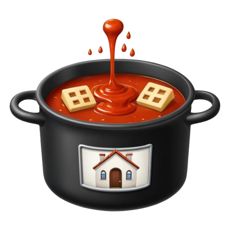 House in a pot of sauce sticker