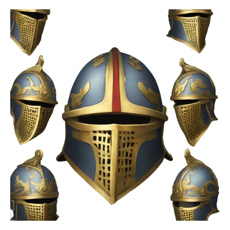 ornate french full-face armet helmet intricate inlays sticker