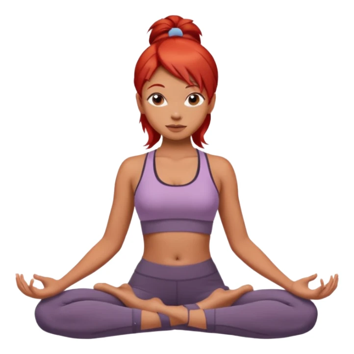 Girl with red hair in yoga  sticker