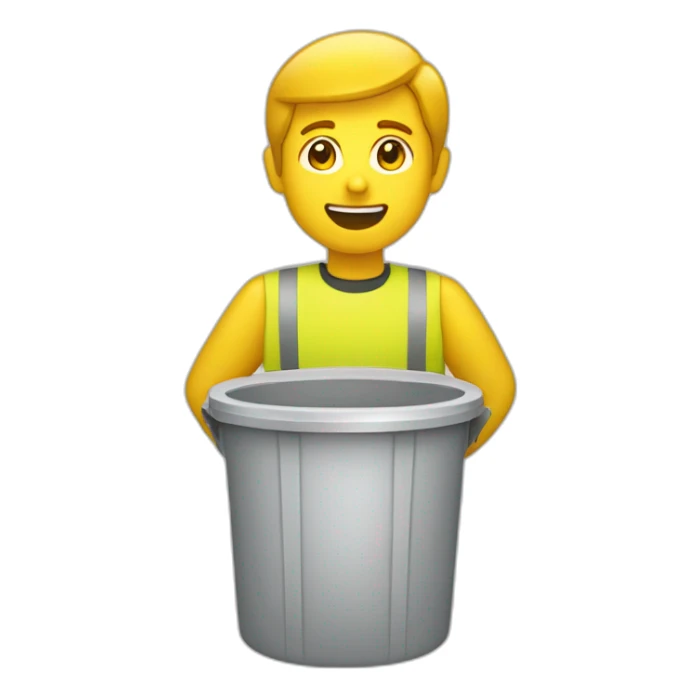 personne qui  jette ses déchets dans la poubelle jaune sticker