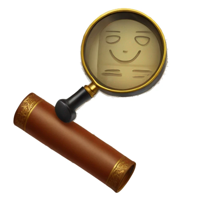 vintage book with magnifying glass sticker