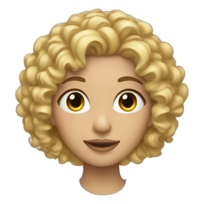 woman with blonde curly hair and star eyes sticker
