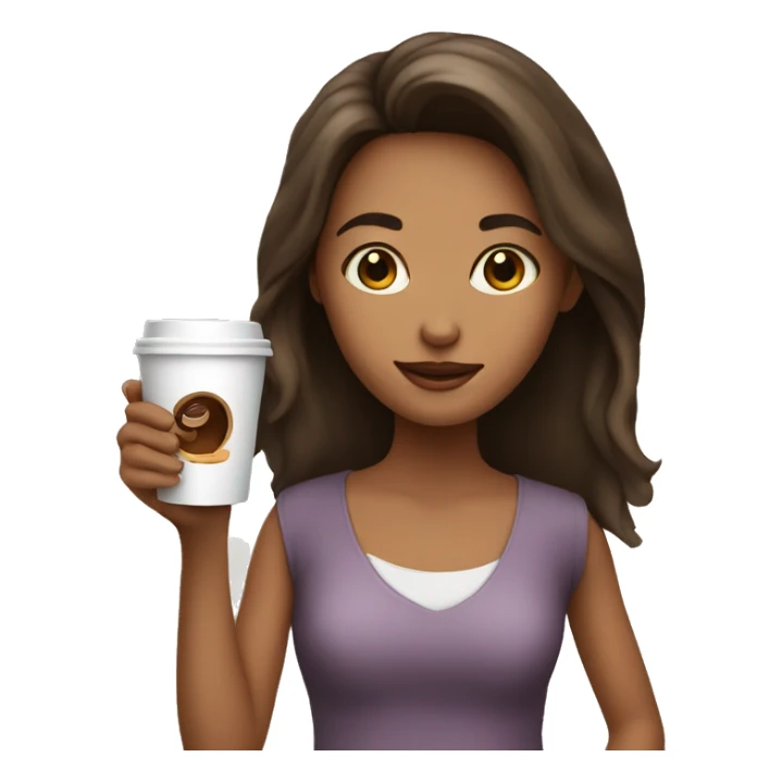 girl holding a cup of coffee sticker