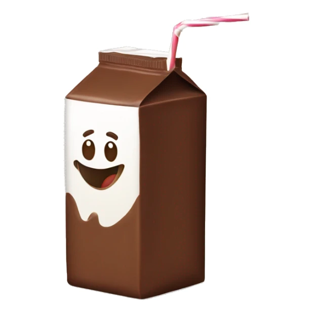 chocolate milk carton with straw sticker