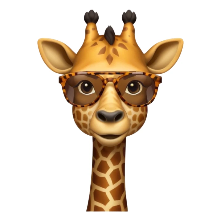 portrait of giraffe, wearing sun glasses, front view sticker