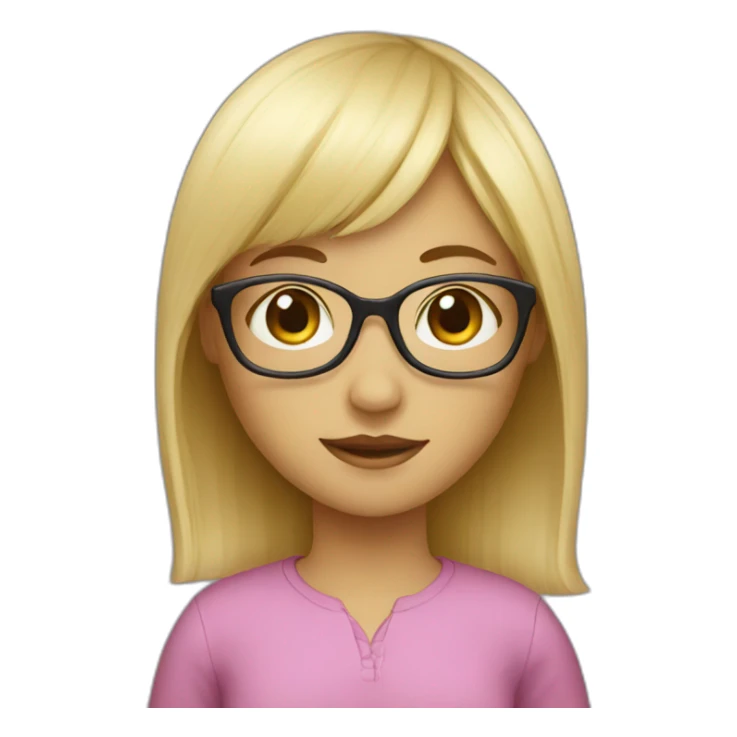 blond girl with glasses and bangs sticker