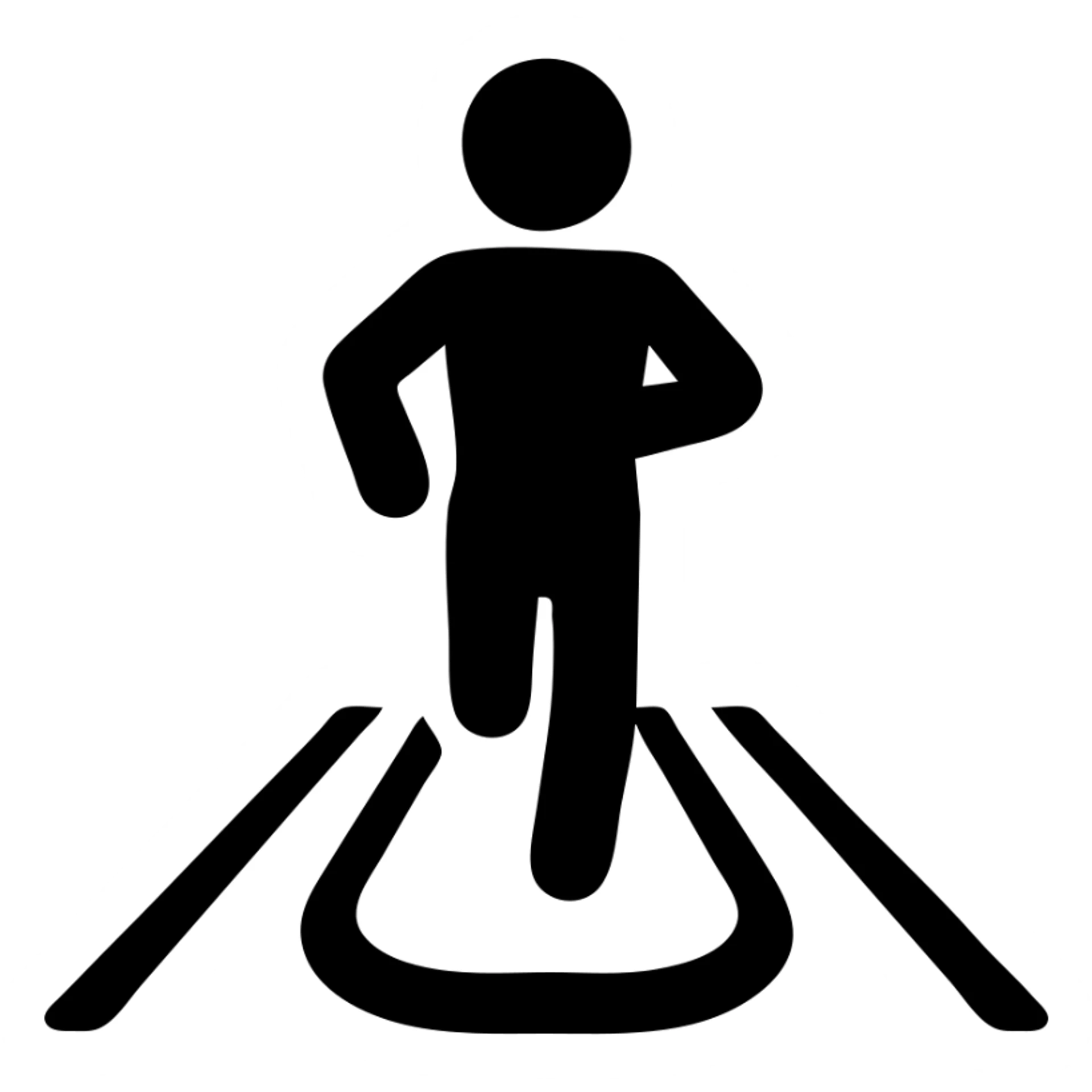 A person running on a track, viewed from behind sticker