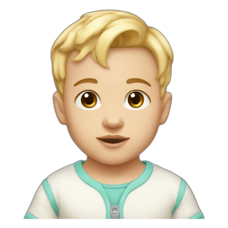 6 month old infant boy with light skin and tiny bit of very light hair sticker