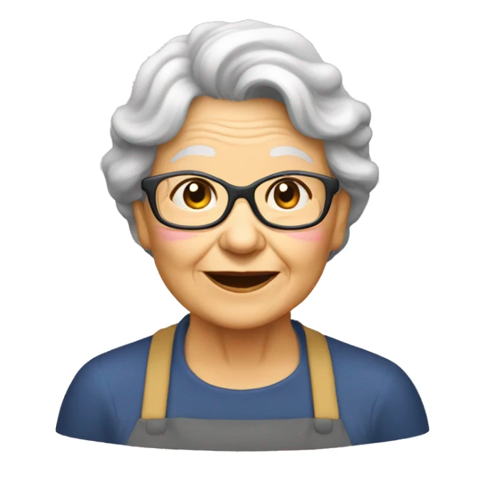 grand mère qui mange de la salade  sticker