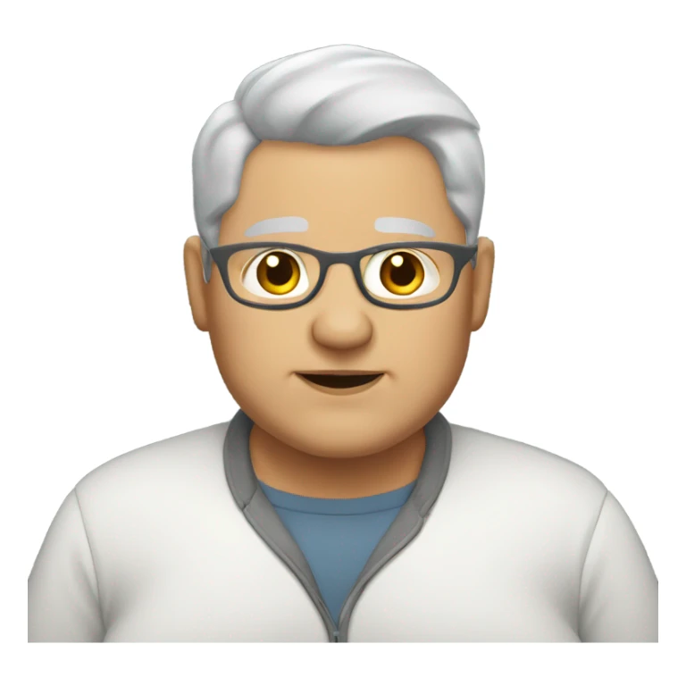 Fat grey haired woman bald fat male sticker