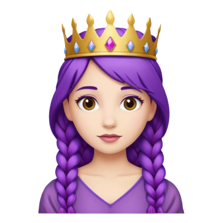 Princesses with Purple Hair with Long Purple Braid sticker
