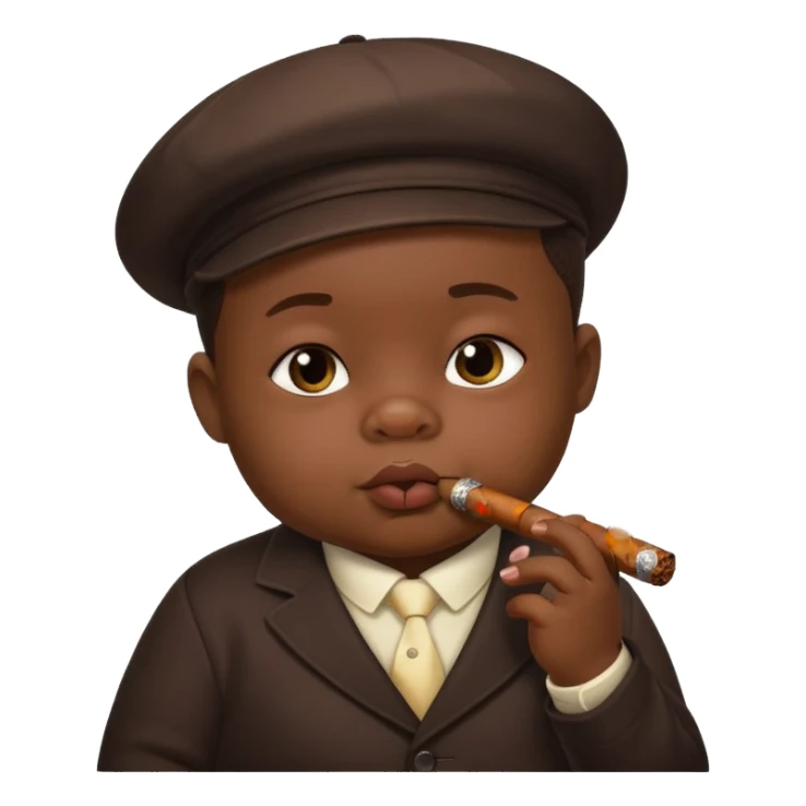 Fat black baby smoking a cigar sticker