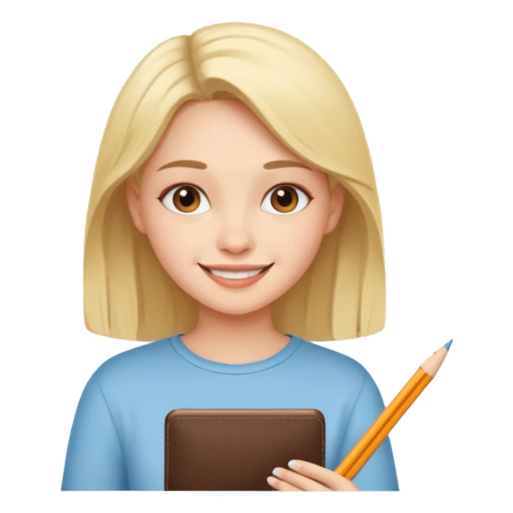 a girl who is drawing cute herself  sticker