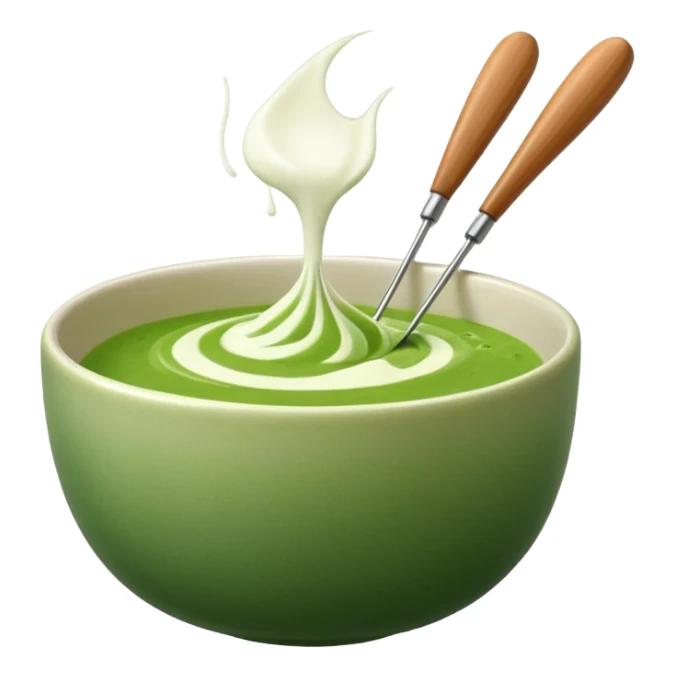 whisk with bowl of matcha sticker