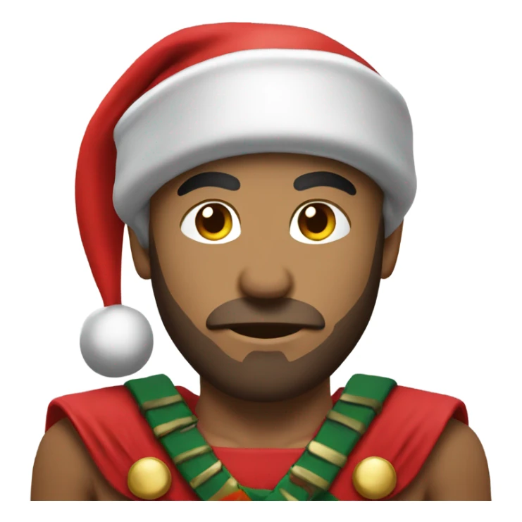 spartan male wearing santa hat sticker