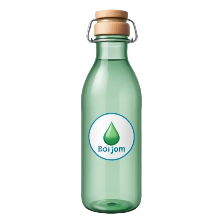 Borjomi water bottle emoji with label sticker