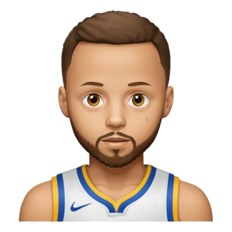 Stephen Curry with a beard sticker