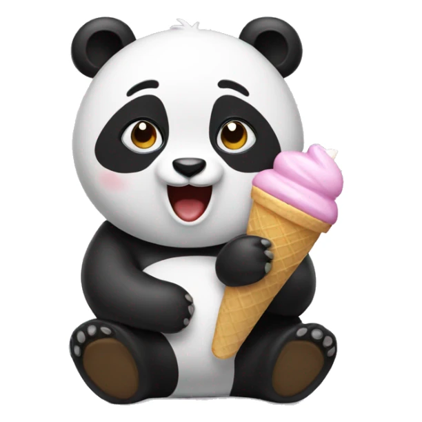 Panda eating ice cream sticker