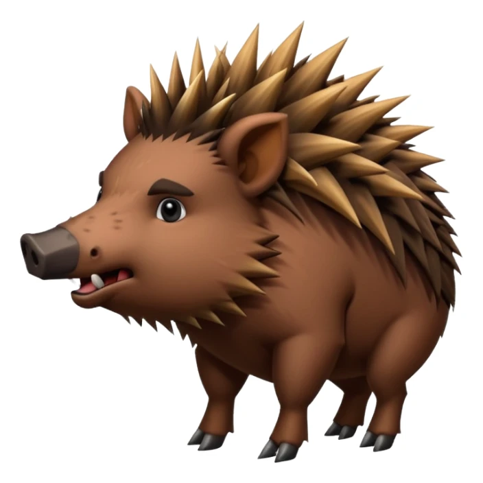 wild boar, punk hair, full body sticker