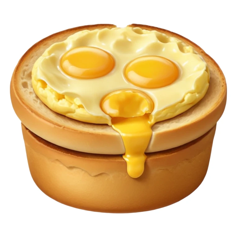 English Muffin with scrambled eggs in the middle sticker