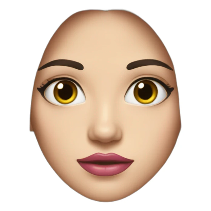 woman long black hair, hazelnuts eyes, pink lips  sticker