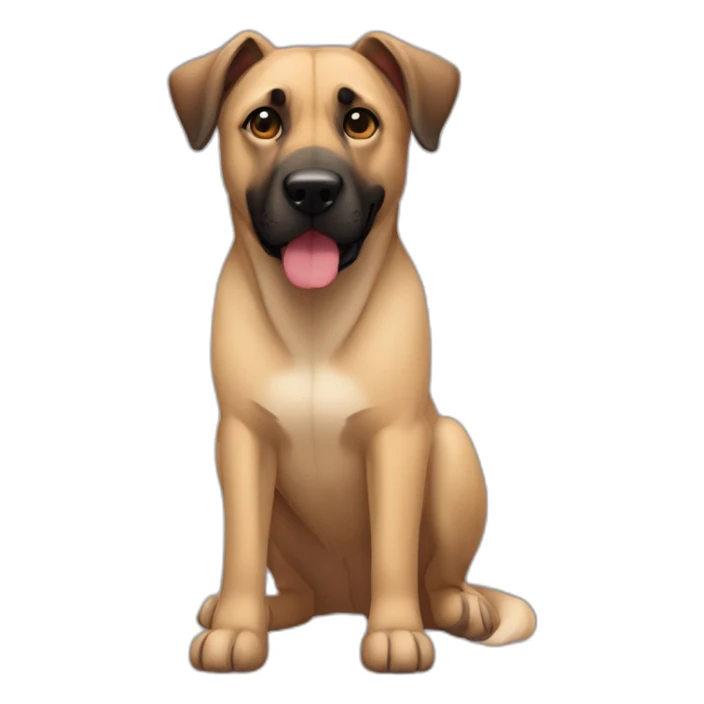 Mixture between a kangal dog and a malinois dog With folded ears sticker