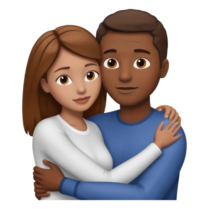 intimate moment between lovers black man white woman brown hair  sticker