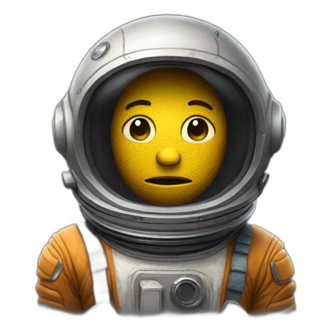 An astronaut with an old and worn-out helmet, lost in space. sticker