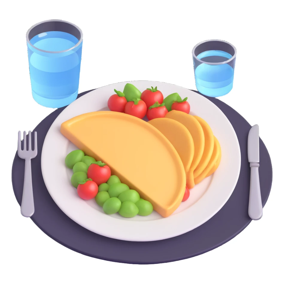 A healthy meal with a glass of water sticker