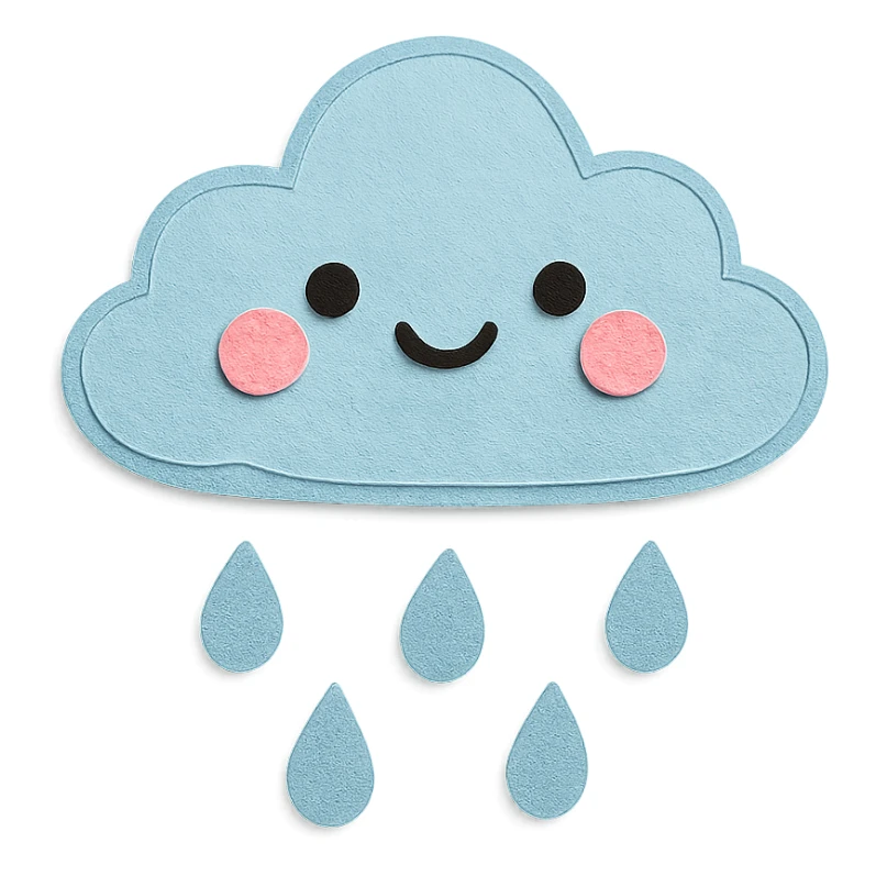 soft pastel kawaii rain weather icon sticker