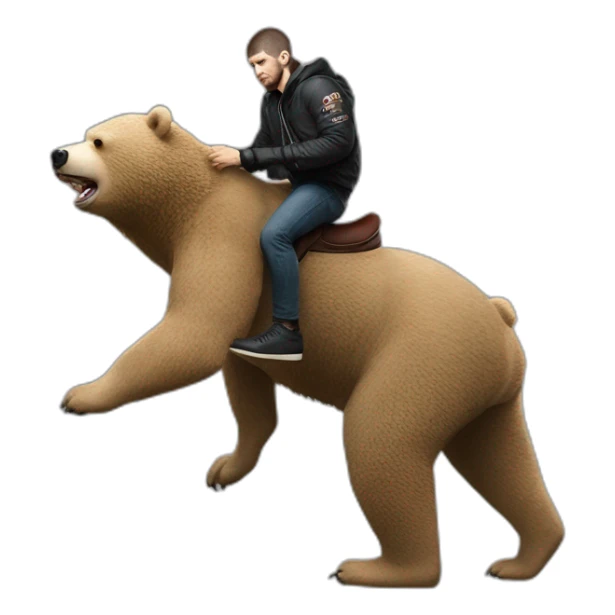 khabib nurmagomedov riding a bear sticker