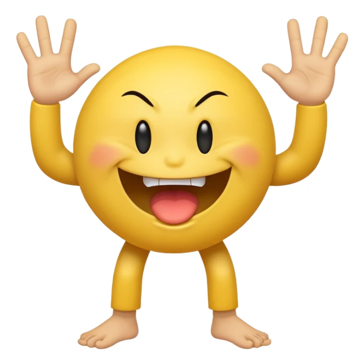 Smiley face with a attitude face and flipping his middle fingers of both hands and both feets sticker