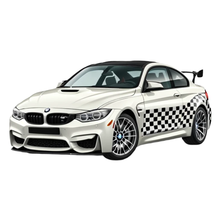 A retro sticker of a BMW M4 competition  sticker