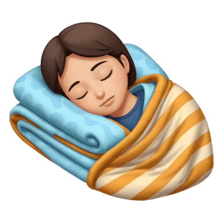 person sleeping on their side, cozy blanket sticker