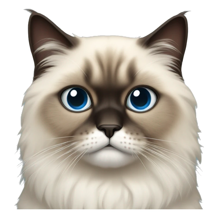 himalayan cat with light blue eyes and change the dark hair on his ears and face to be orange sticker