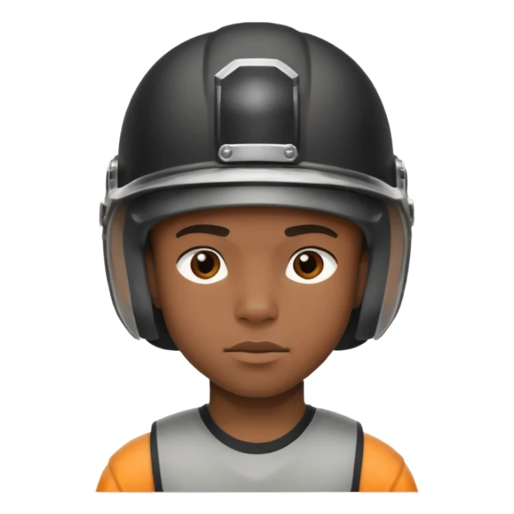 skateboarder black boy mugshot with helmet sticker