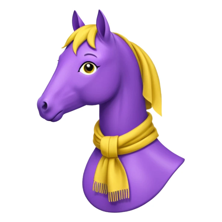 Purple horse wearing yellow scarf
 sticker