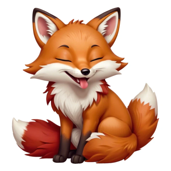 Cinematic Cute Yawning Fox Portrait Emoji, Head tilted slightly with a dramatic, wide-open yawn, showcasing a soft, velvety red Fur with subtle white accents, floppy ears slightly drooping, round amber eyes barely open in drowsy contentment, Simplified yet irresistibly adorable features, highly detailed, glowing with a soft, cozy glow, high shine, relaxed yet expressive, stylized with a touch of natural whimsy, bright and endearing, soft glowing outline, capturing the essence of a sleepy yet affectionate fox, so drowsy it feels like it could stretch right out of the screen and curl up for a nap! sticker