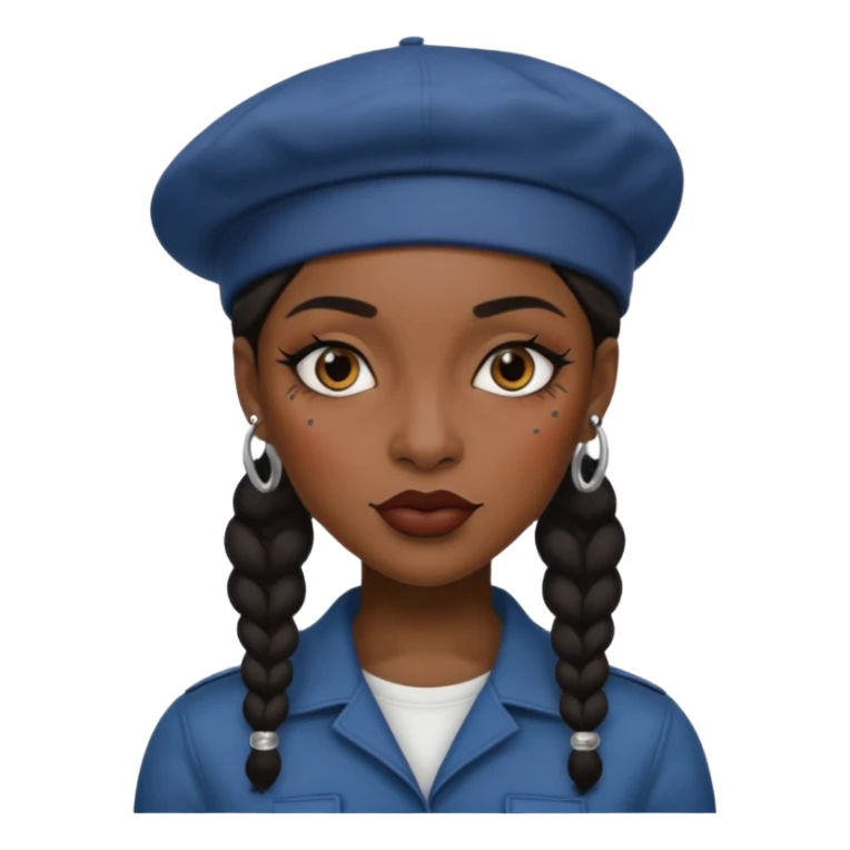 black woman with tattooed faces wearing berets sticker