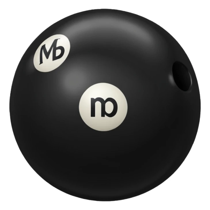 Black pull Ball with MB written on it. Nothing else no holes or anything. sticker